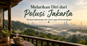 Desain rumah singgah modern klasik yang asri di kawasan Puncak Bogor